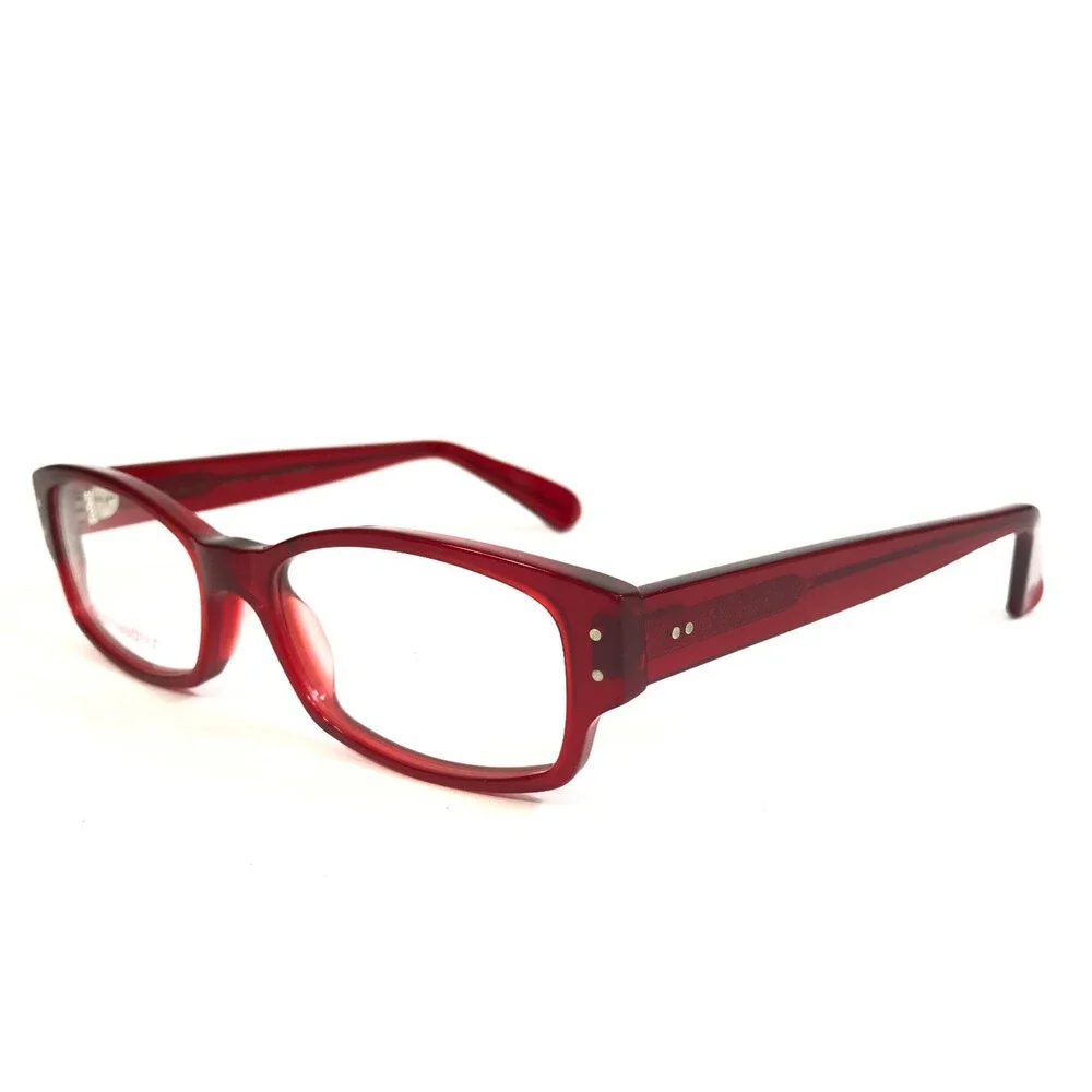 Jean Lafont Eyeglasses Frames INDY 462 Clear Transparent Red Rectangle 51-15-145